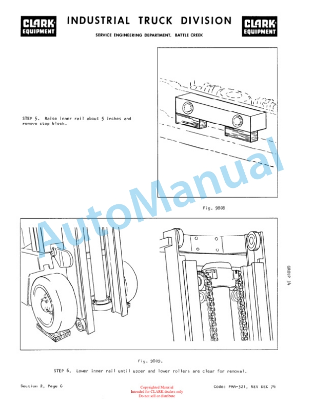 Clark TW 125 24-Volt Battery, TW 235 36-Volt Battery Service Manual PMA-334-3