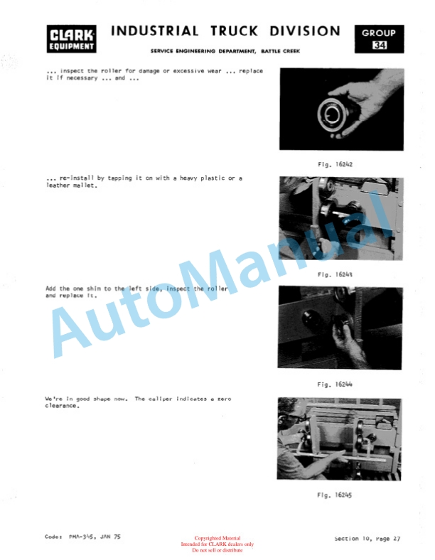 Clark TW 125 24-Volt Battery, TW 235 36-Volt Battery Service Manual PMA-334-4
