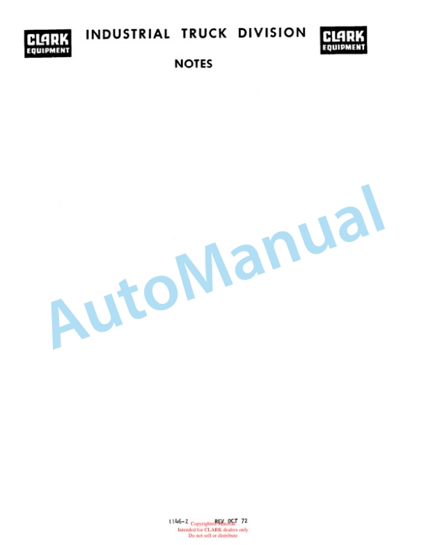 Clark TW 20, TW 40 Tri Wheel Overhaul Manual OH-334-5