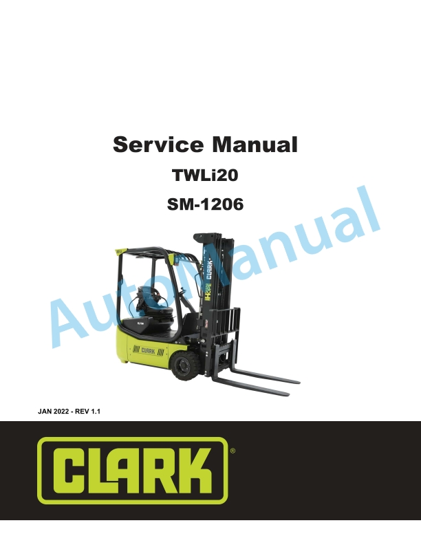 Clark TWLi20 Service Manual SM-1206