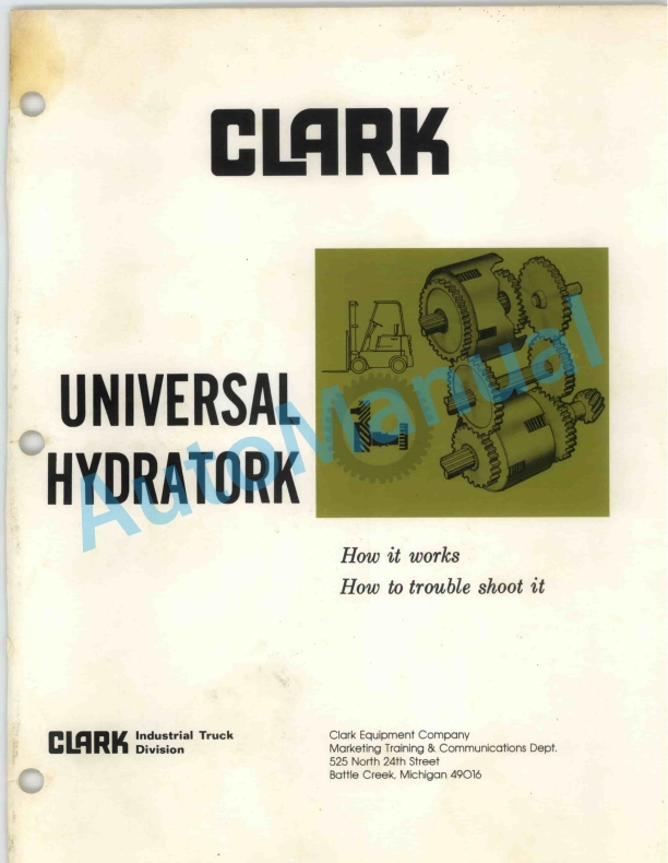 Clark Universal Hydratork Service Manual