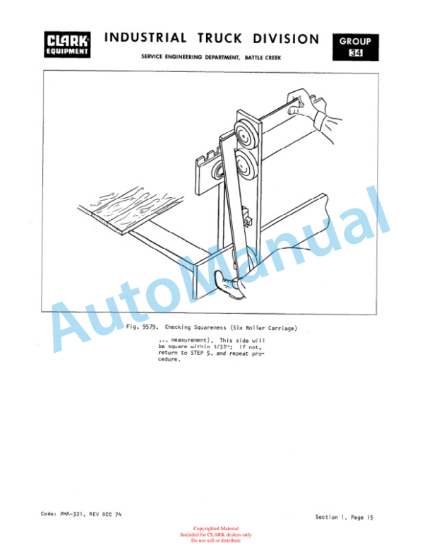 Clark UT 40, UT 60D Utility Truck Planned Maintenance and Adjustment Procedures Manual PMA-375-2