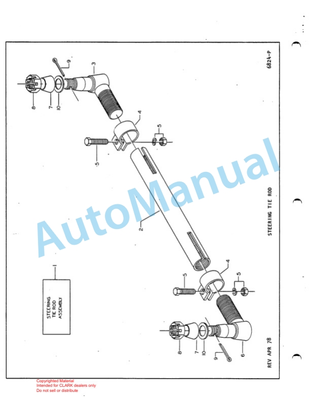 Clark Utility Truck 40D Parts Book X152A 3980-4