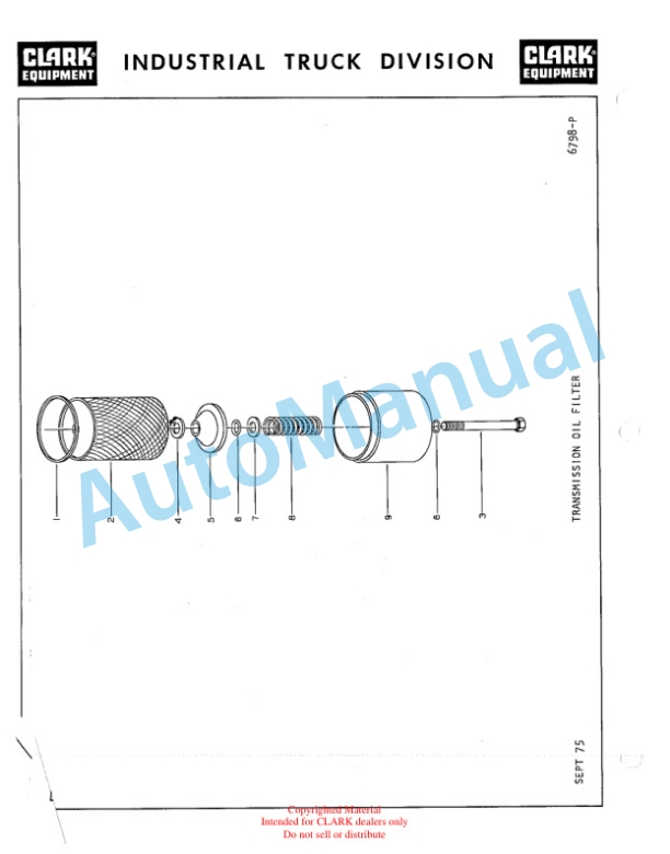Clark Utility Truck 60D Parts Book X-145A-2