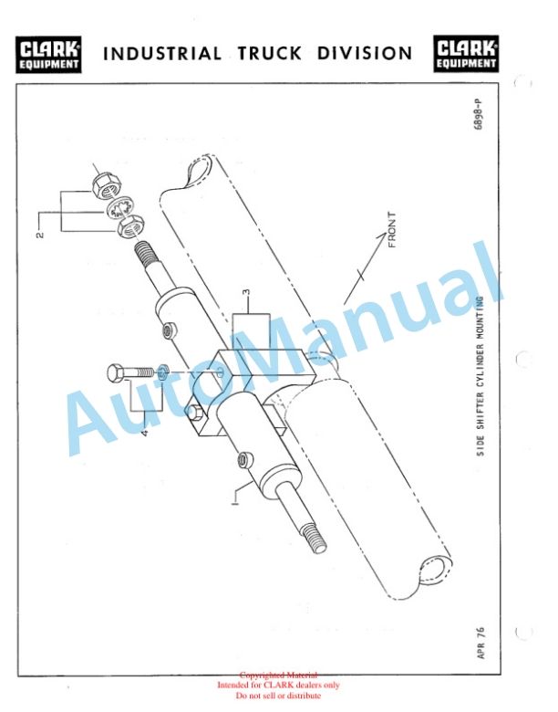 Clark Utility Truck 60D Parts Book X-145A-4