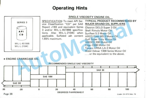 Clark Utility Truck UT 40D, UT 60D Diesel Powered Operator Instructions OI-375-5