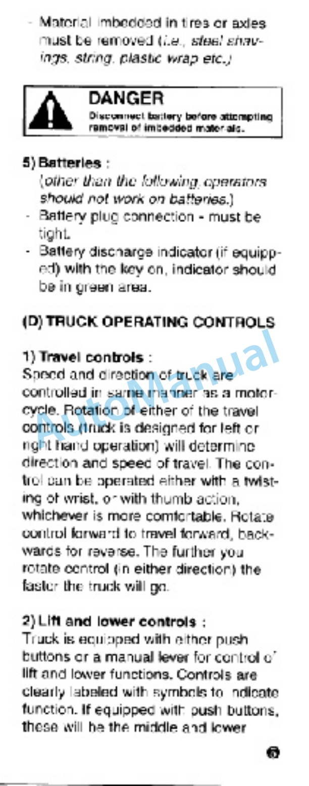 Clark Walkie Pallet and Fork Trucks Operator Manual OM-630-2