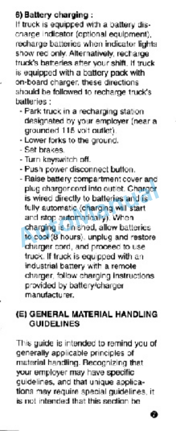 Clark Walkie Pallet and Fork Trucks Operator Manual OM-630-3