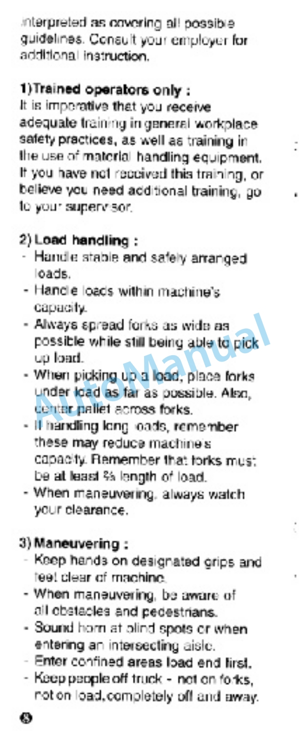 Clark Walkie Pallet and Fork Trucks Operator Manual OM-630-5