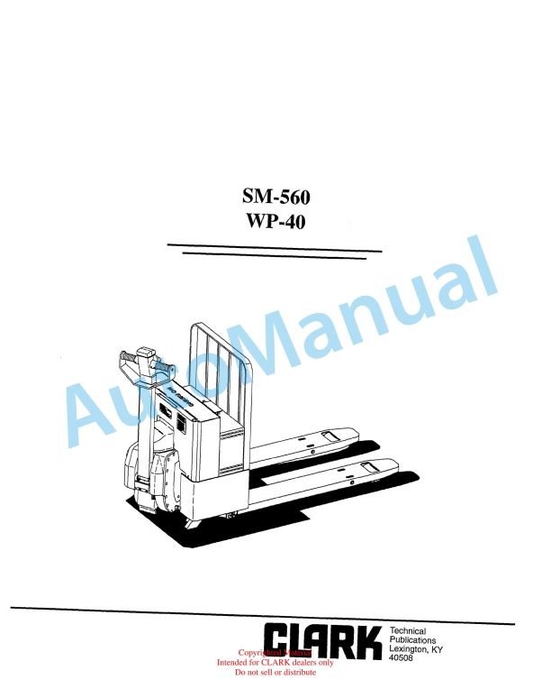 Clark WP 40 Service Manual SM-560