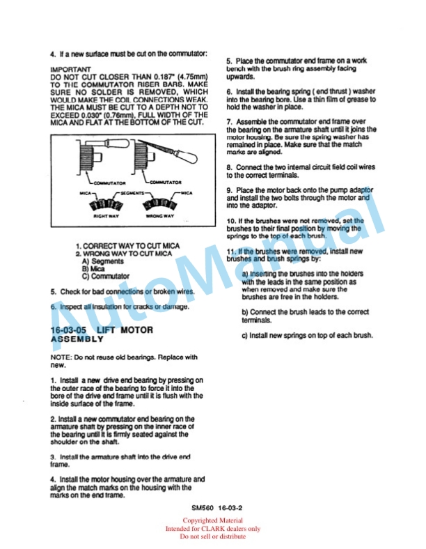 Alternative view of Clark WP 40 Service Manual SM-560