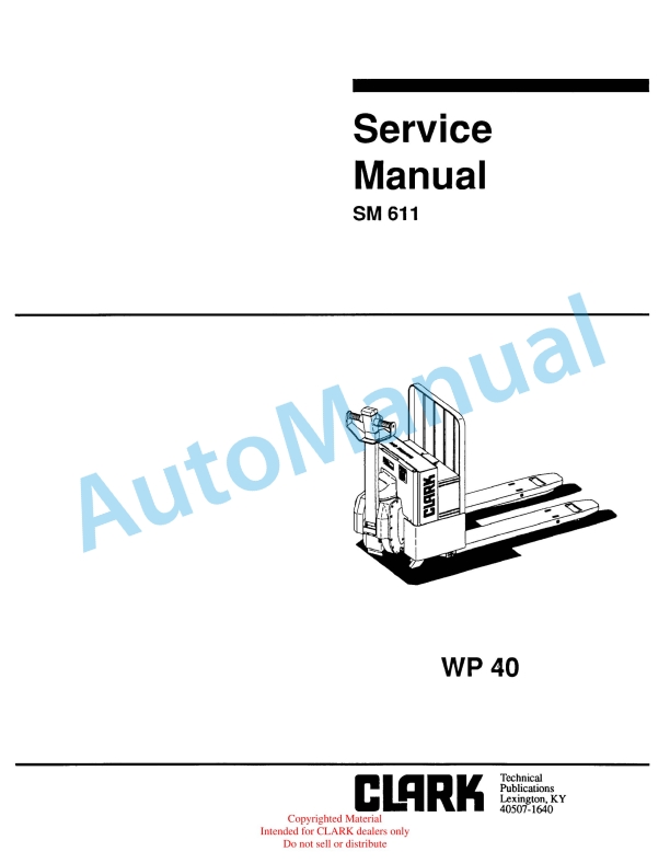 Clark WP 40 Service Manual SM-611