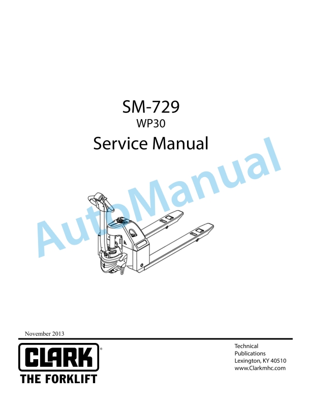 Clark WP30 Service Manual SM-729