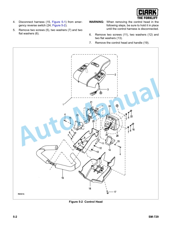 Alternative view of Clark WP30 Service Manual SM-729