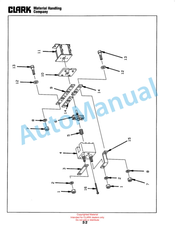 Clark WP40 Truck Parts Manual WP-3-2