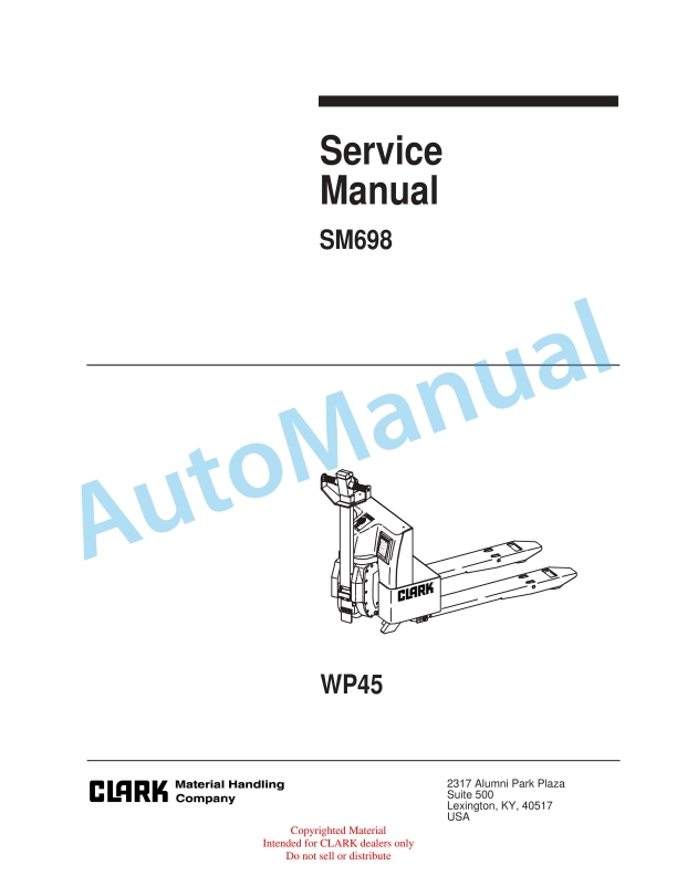 Clark WP45 Service Manual SM-698