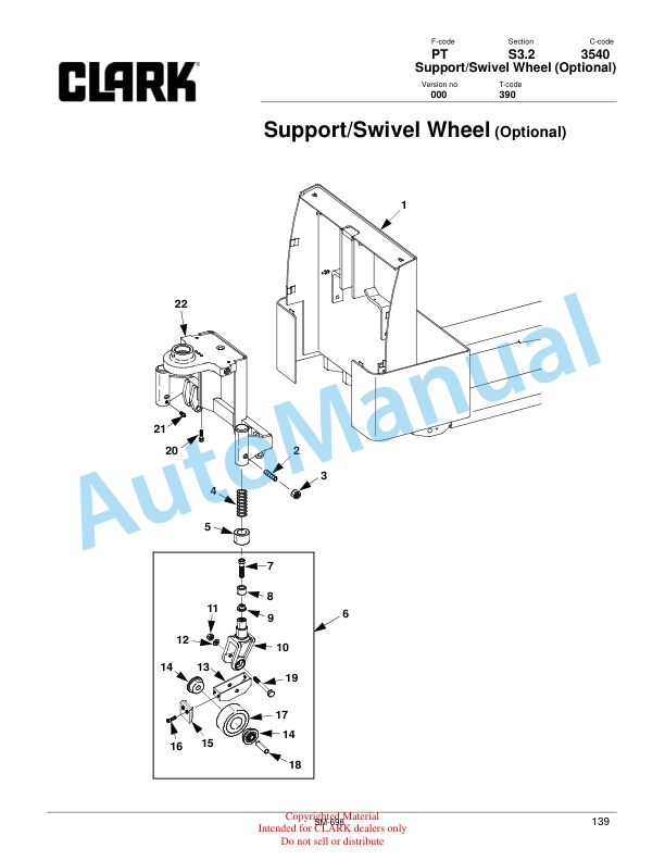 Alternative view of Clark WP45 Service Manual SM-698
