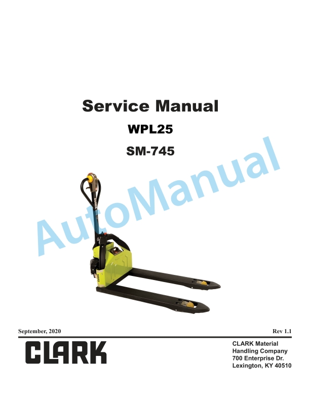 Clark WPL25 Service Manual SM-745
