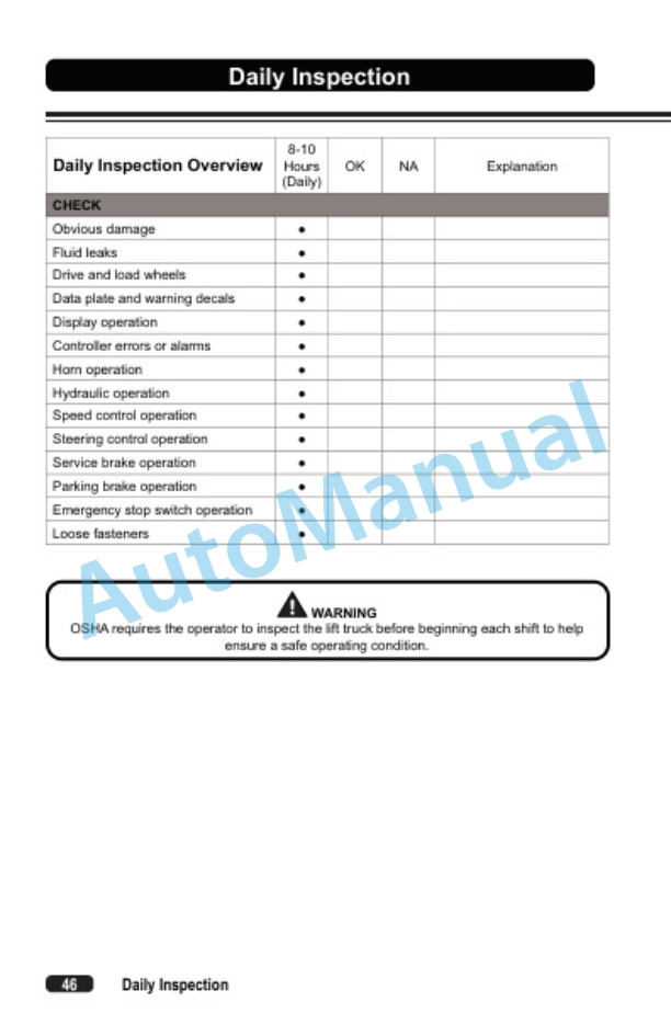 Clark WPL33 Operator Manual OM-1215-4