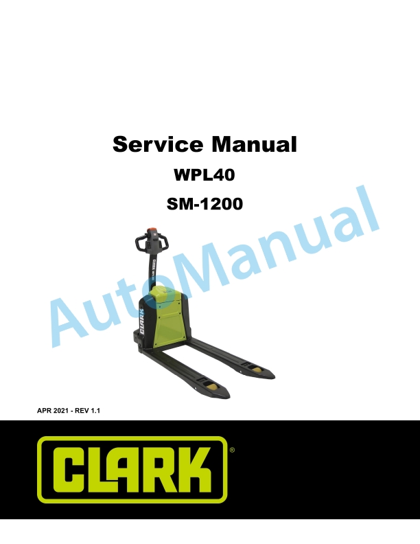 Clark WPL40 Service Manual SM-1200
