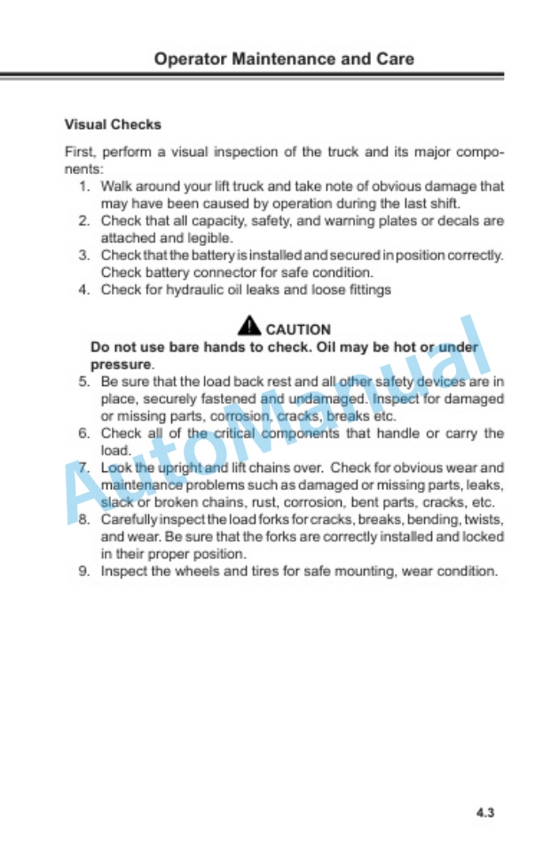 Clark WS22M Operator Manual OM-736-2