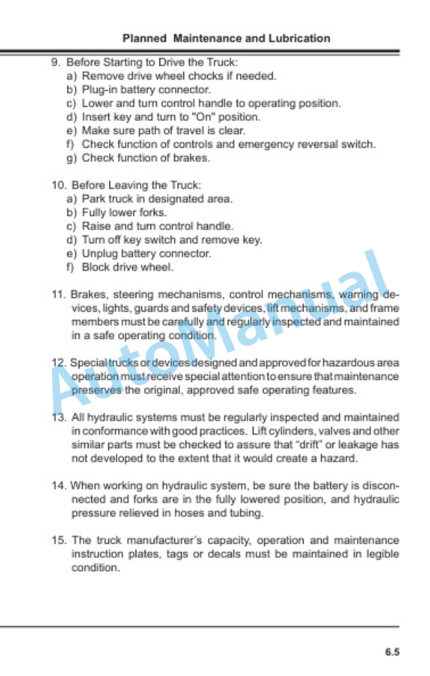 Clark WS22M Operator Manual OM-736-5