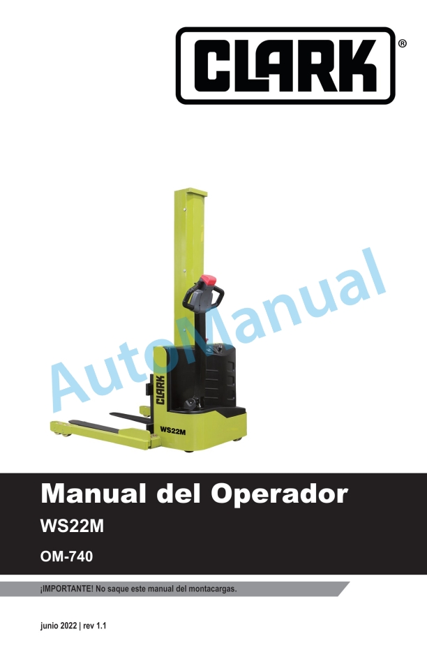 Clark WS22M Operator Manual OM-740 ES