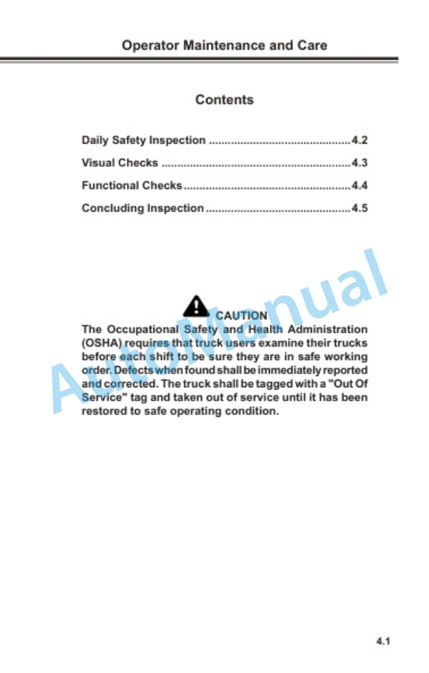 Clark WSRX 30 Operator Manual OM-742-2