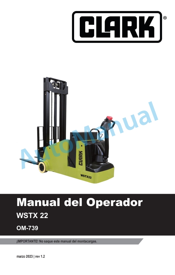 Clark WSTX 22 Operator Manual OM-739 ES