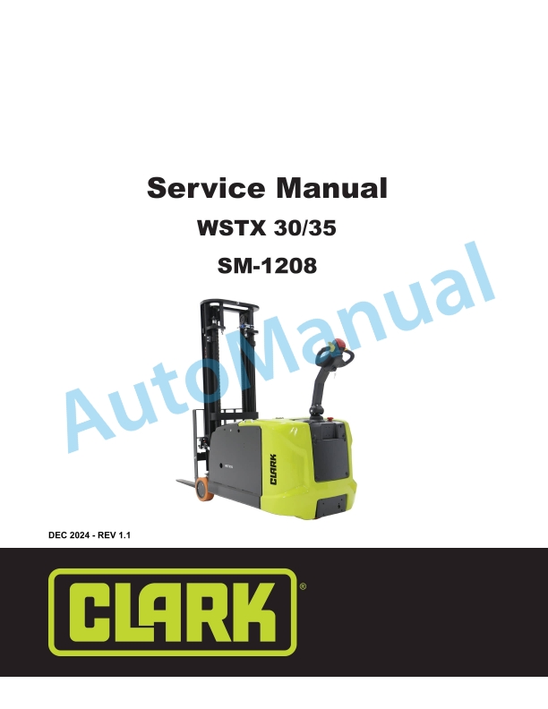 Clark WSTX 30, WSTX 35 Service Manual SM-1208