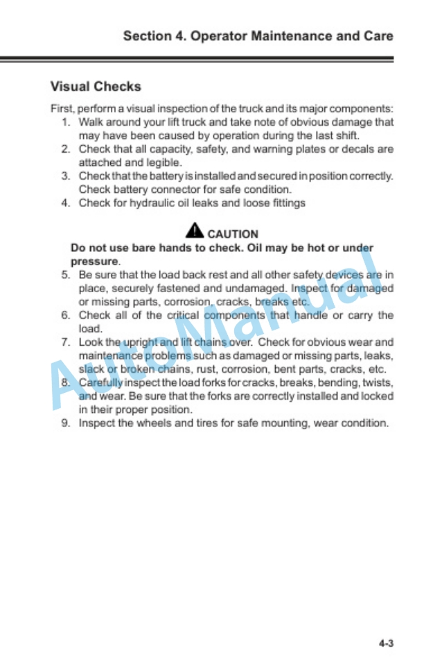 Clark WSTX 33 Operator Manual OM-743-2