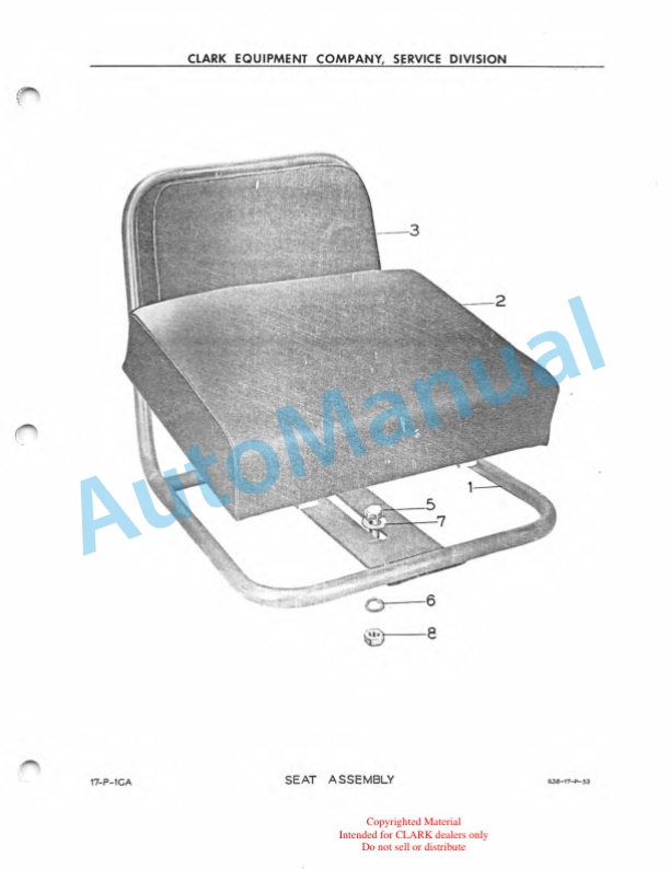 Clark Yardlift 100 Maintenance Manual and Parts Book 36A-3