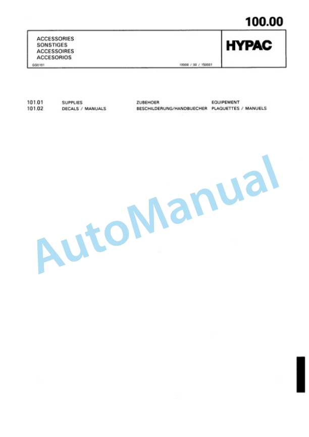 Hypac C 747 B Vibratory Double Drum Compactor Spare Parts Catalogue 00810994 5 Hypac C 747 B Vibratory Double Drum Compactor Spare Parts Catalogue 00810994-5