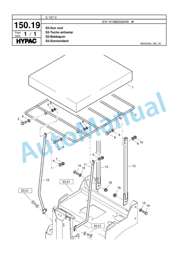 Hypac C 747 C Tandem Vibratory Roller Spare Parts Catalogue 00817967 4 Hypac C 747 C Tandem Vibratory Roller Spare Parts Catalogue 00817967-4