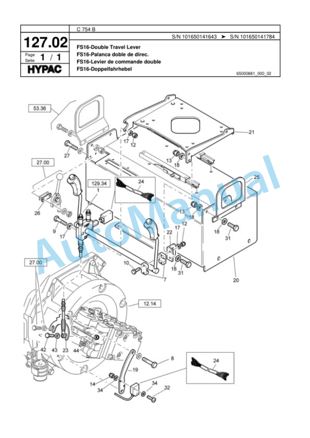 Hypac C 754 B Tandem Vibratory Roller Spare Parts Catalogue 00817572 5 Hypac C 754 B Tandem Vibratory Roller Spare Parts Catalogue 00817572-5