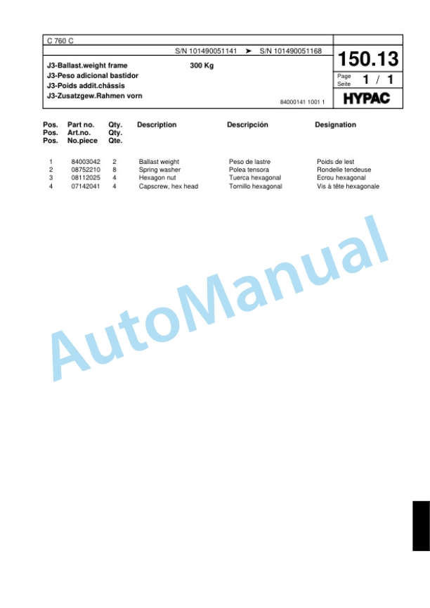 Hypac C 760 C Tandem Vibratory Roller Spare Parts Catalogue 00817573 3 Hypac C 760 C Tandem Vibratory Roller Spare Parts Catalogue 00817573-3
