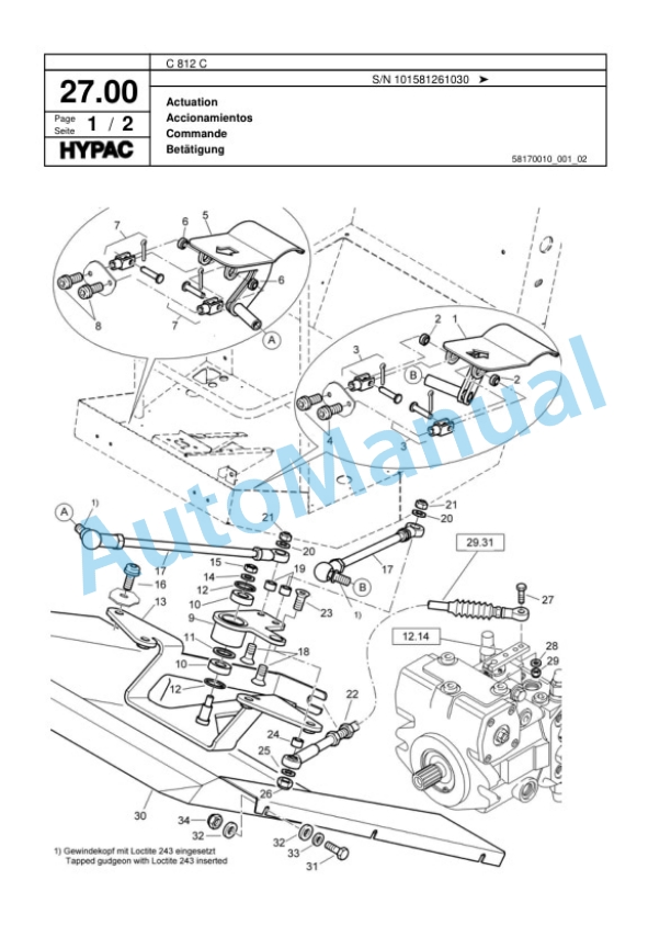 Hypac C 812 C Single Drum Wheel Drive Vibratory Roller Spare Parts Catalogue 00817574 2 Hypac C 812 C Single Drum Wheel Drive Vibratory Roller Spare Parts Catalogue 00817574-2