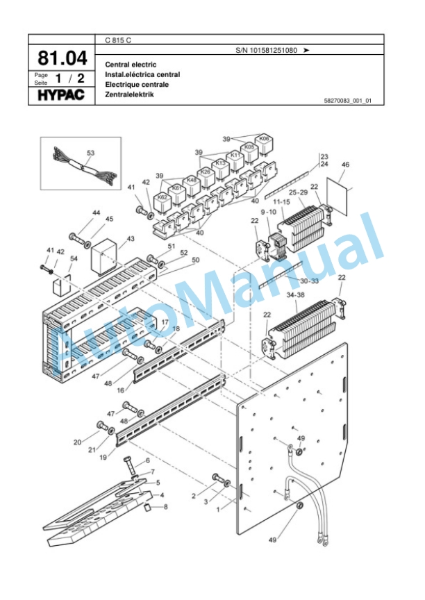 Hypac C 815 C Single Drum Wheel Drive Vibratory Roller Spare Parts Catalogue 00817575 3 Hypac C 815 C Single Drum Wheel Drive Vibratory Roller Spare Parts Catalogue 00817575-3