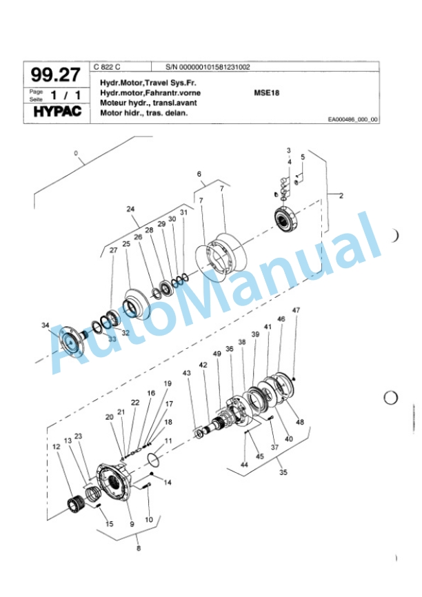 Hypac C 822 C Single Drum Wheel Drive Vibratory Roller Spare Parts Catalogue 00817315 5 Hypac C 822 C Single Drum Wheel Drive Vibratory Roller Spare Parts Catalogue 00817315-5