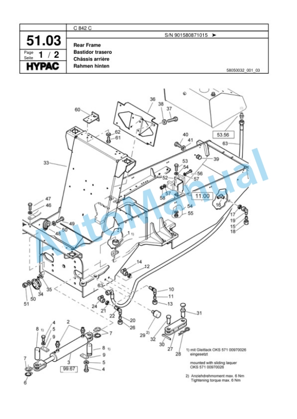 Hypac C 842 C Single Drum Wheel Drive Vibratory Roller Spare Parts Catalogue 00817651 2 Hypac C 842 C Single Drum Wheel Drive Vibratory Roller Spare Parts Catalogue 00817651-2