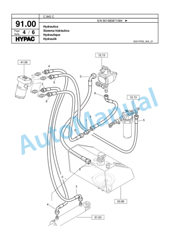 Hypac C 842 C Single Drum Wheel Drive Vibratory Roller Spare Parts Catalogue 00817651 3 Hypac C 842 C Single Drum Wheel Drive Vibratory Roller Spare Parts Catalogue 00817651-3