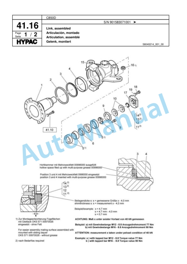 Hypac C850D Single Drum Wheel Drive Vibratory Roller Spare Parts Catalogue 00818433 2 Hypac C850D Single Drum Wheel Drive Vibratory Roller Spare Parts Catalogue 00818433-2