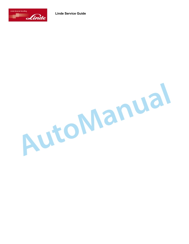 Linde 005-01 - A13, A15 Workshop Manuals
