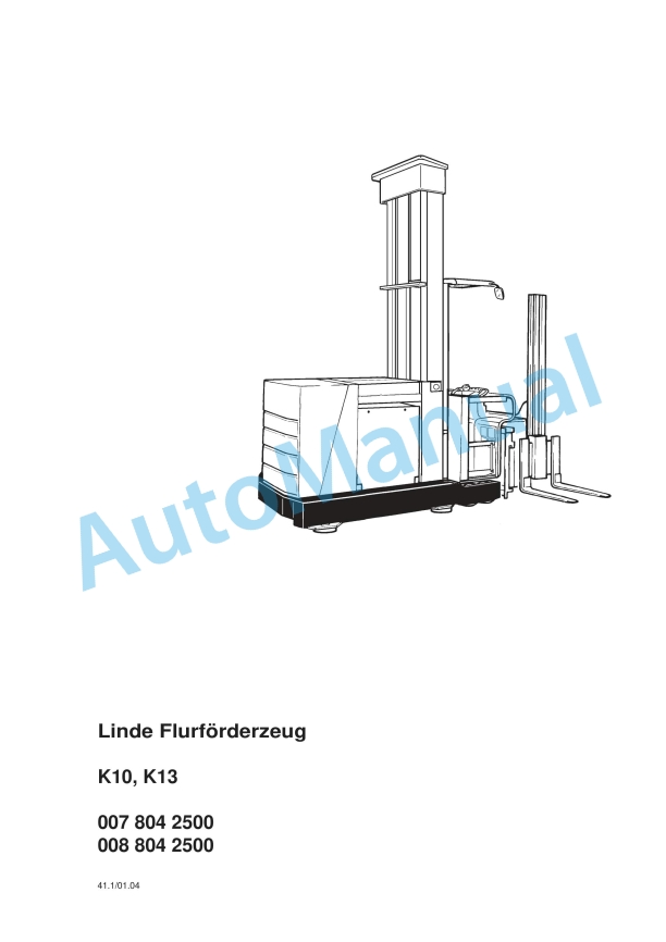 Linde 008-01 - K13 Operating Instructions