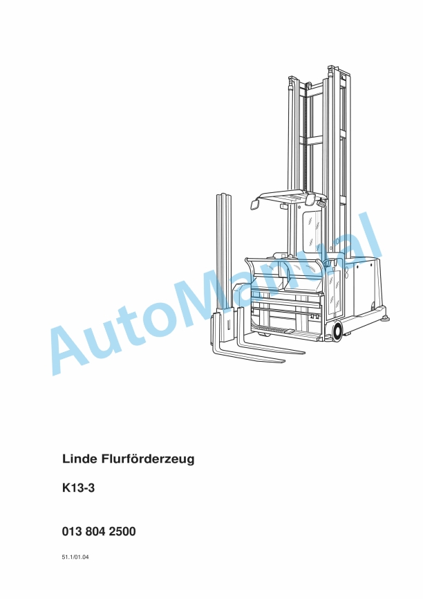 Linde 013-01 - K13-3 Operating Instructions