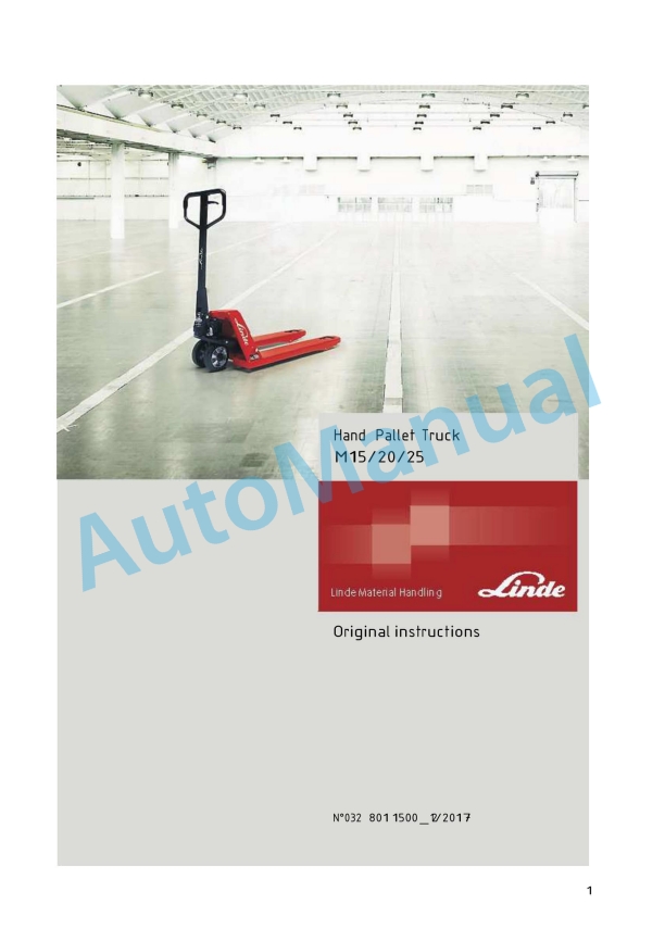Linde 032-01 - M15, M25 Operating Instructions