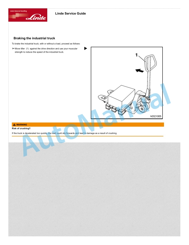 Alternative view of Linde 033-01 - M25 EX Production site Proplan Operating Instructions