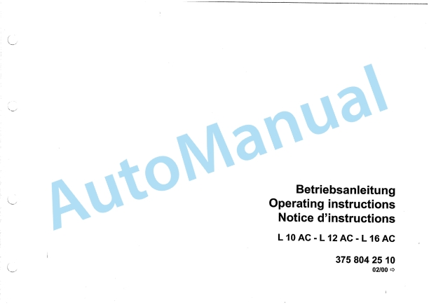 Linde 035-01 - L10AC, L12AC, L16AC Operating Instructions