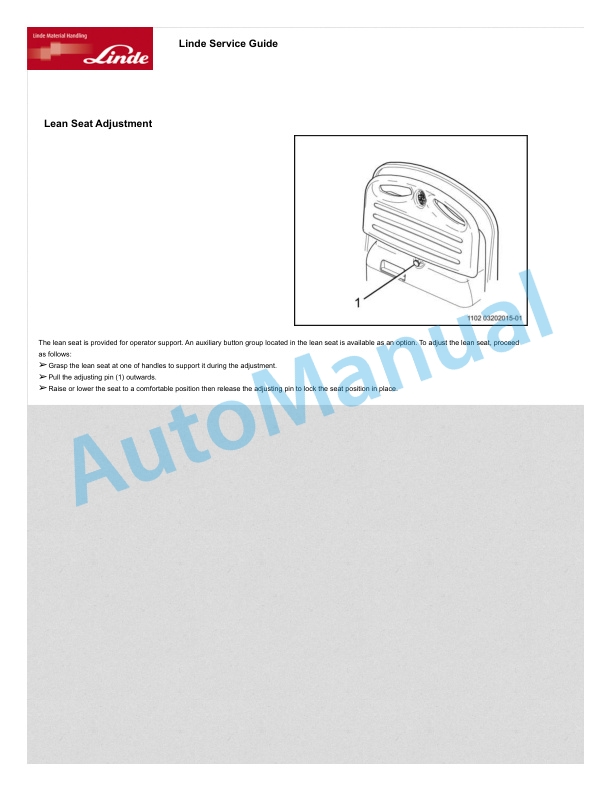 Alternative view of Linde 1102-01 - ECR27, ECR36 Production site LMH-NA Operating Instructions