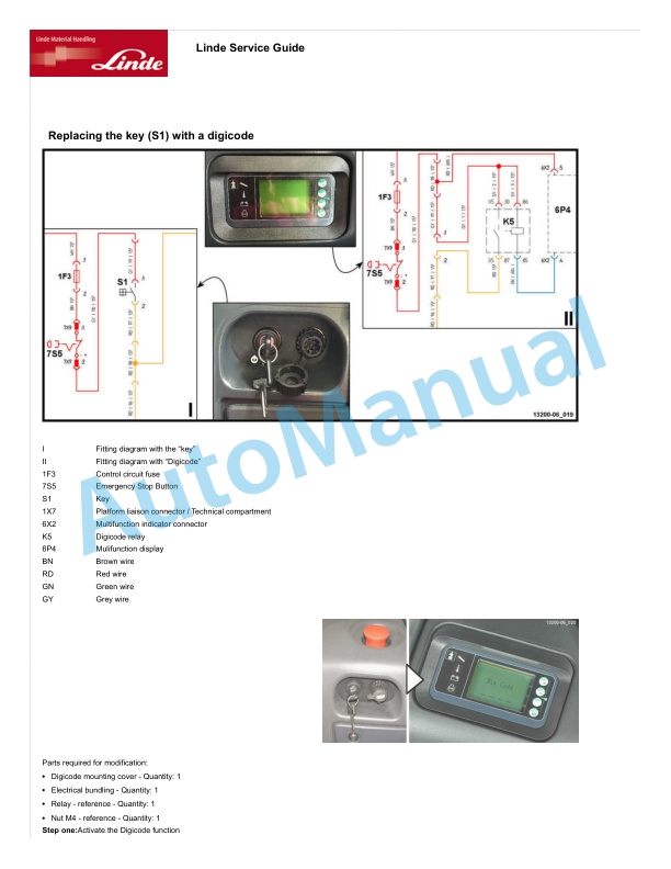 Alternative view of Linde 1110-01 - N20C, N20VI, N20VLI, V08-01, V08-02 Workshop Manuals SN W41110V00529 and up